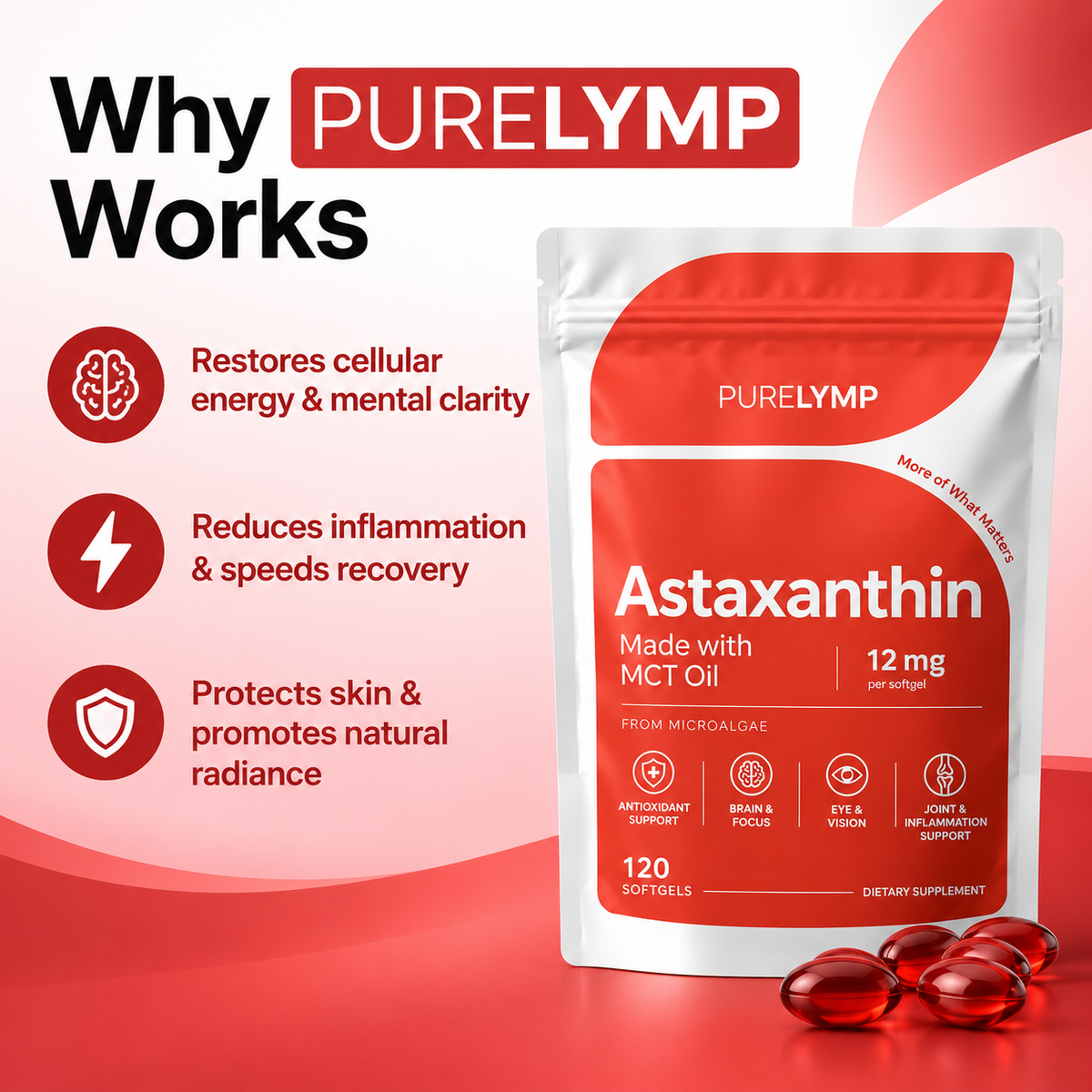 PureLymp® Astaxanthin - Nature’s Most Powerful Antioxidant for Whole Body Support & Cellular Protection